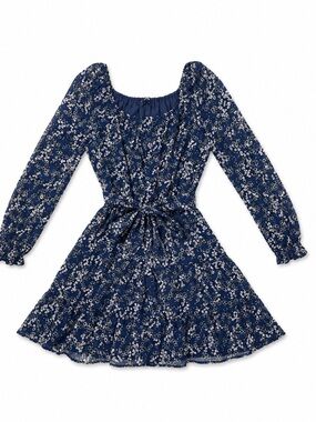 PAIGE Women's Navy Floral Long-Sleeve Mini Dress